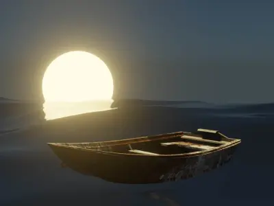 Boat 001 Low-poly 3D model