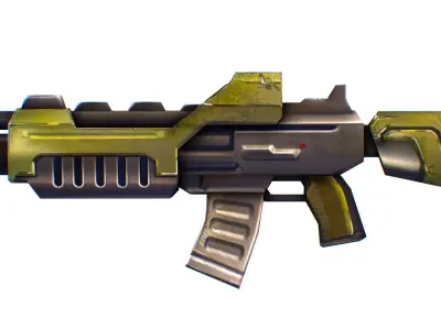 LowPoly Sci-Fi Cartoon Assault Rifle Future Low-poly 3D model 3