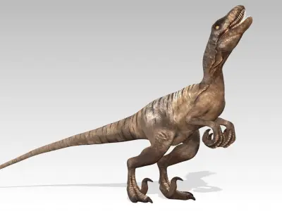 Velociraptor Low-poly 3D model 3