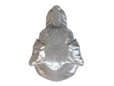 Dog bust metal statues Low-poly 3D model