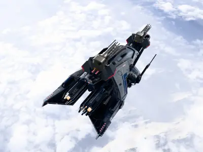 pirate space cruiser lowpoly Game Ready Low-poly 3D model