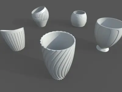 Vase Pack02 - 5 Models Free 3D print model