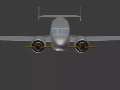 Plane Beechcraft model 18 Free 3D model