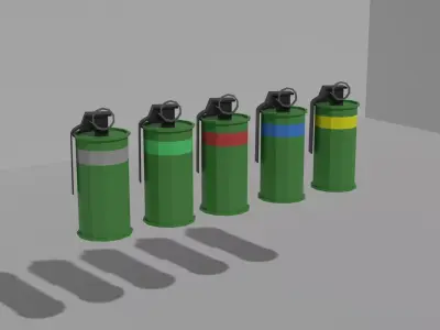 Smoke grenade m18  Free low-poly 3D model