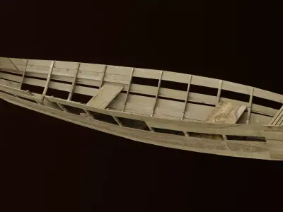 Boat crushed Low-poly 3D model