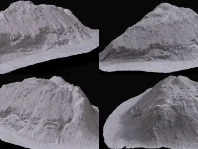 construction-site terrain sand pile dirt photogrammetry Low-poly 3D model