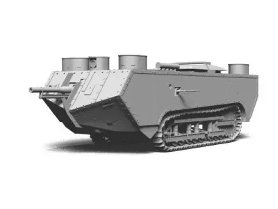 Char de rupture Saint Chamond 3D model
