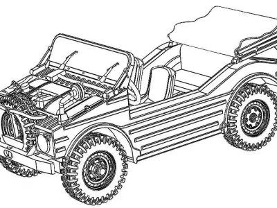 The Porsche 597 Jagdwagen  3D print model