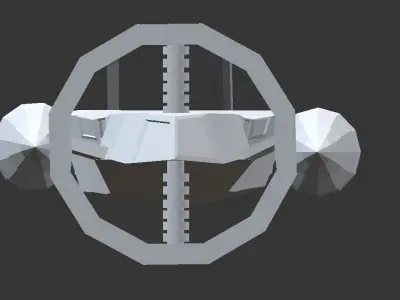 Spaceship Low-poly 3D model 8