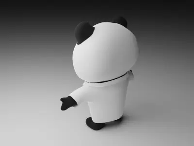 Cute 3d Panda Model Ready for Animation Low-poly 3D model