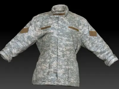 Military ACU jacket with PBR textures 09 Low-poly 3D model