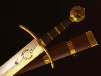 Royal Medieval Sword of Edward III Low-poly 3D model