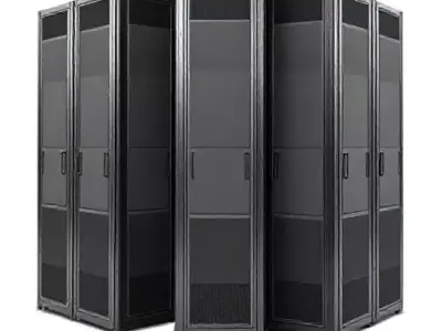Tall Solid Server Rack Low-poly 3D model