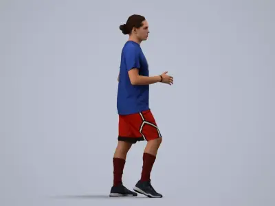 00496Mateo007 - Adult Caucasian man playing soccer in summer 3D model