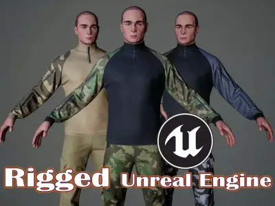 Man Military Style - Rigged  Low-poly 3D model