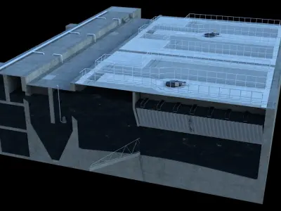 Sewage treatment plant 3D model purchase