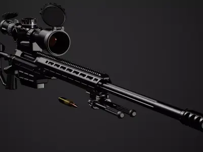 375 Sniper Rifle Low-poly 3D model