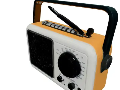 Retro Portable Transistor Radio 3D Model Low-poly 3D model