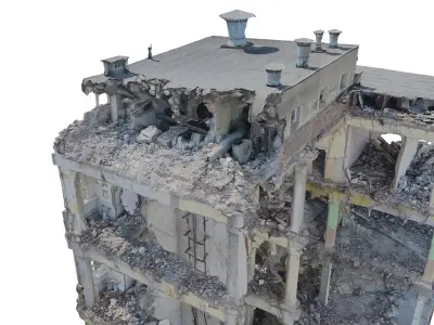 Abandoned Destroyed Building 2 3D model