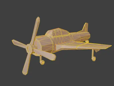 A simple low-poly airplane Free low-poly 3D model
