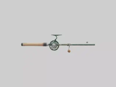 Fishing Rod and Reel model Low-poly 3D model