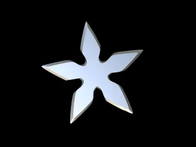 Shuriken silver star 3D print model