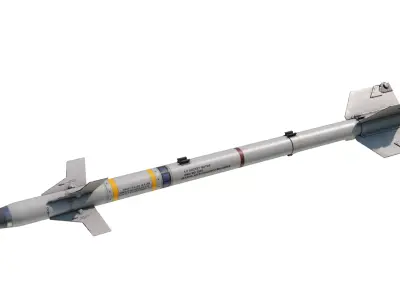 USAAF AIM-9P AIM9 Sidewinder Missile AIM9P 3D model