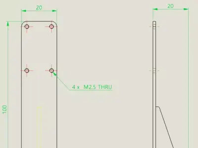 Universal Photo Sensor Bracket - L100 Slot Type M2-5 3D model 3D model
