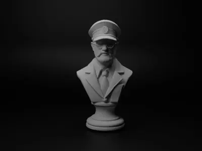 Train Engineer Bust Chess 3D print model shop