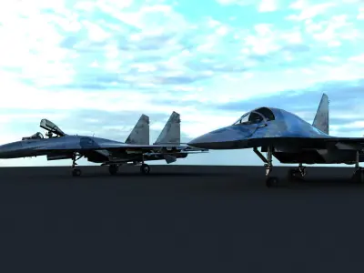 SU-27 and SU-34 War Fighter 3D model