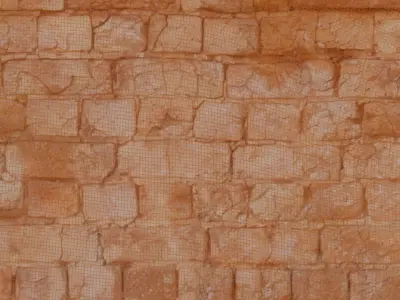 Aged Red Brick Wall 3D Scan Low-poly 3D model