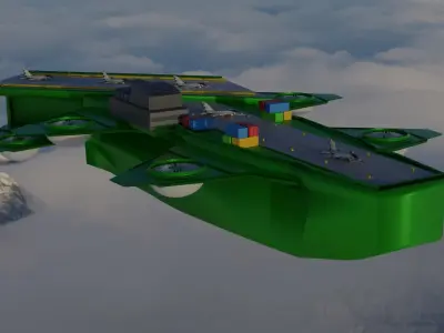 Flying Military Ship 3D model by militarymodels99