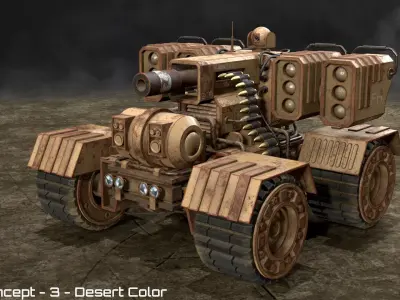 UGV Concept-3-Rusty 3D Model Pack