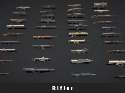 Weapons Pack - Gun Low-poly 3D model