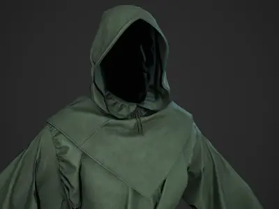 Green Medieval Outfit Low-poly 3D model