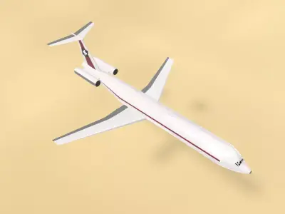 Fictional Twin Rear Engine Jetliner DC-9-80 Inspired series 3D model