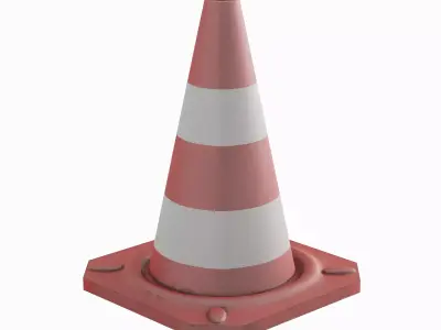 Traffic Cone Set A  Low-poly 3D model