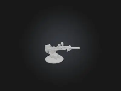 Anti-aircraft Gun Low-poly 3D model
