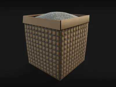 Sand Barricades military grade Low-poly 3D model