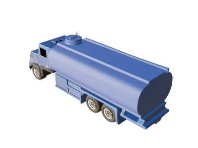 Short Oil Truck 3D model