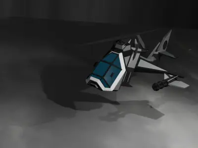 Futuristic Helicopter Low-poly 3D model