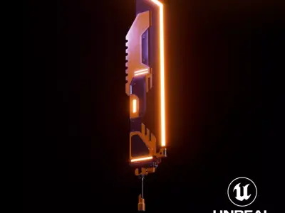 Sci-Fi  Heavy Sword Low-poly 3D model