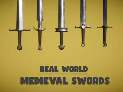 Real World - Medieval Swords Low-poly 3D model