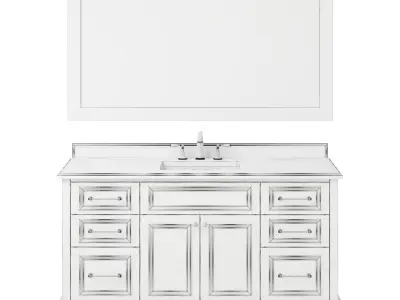 OVE Mara 60 White Vanity 3D model