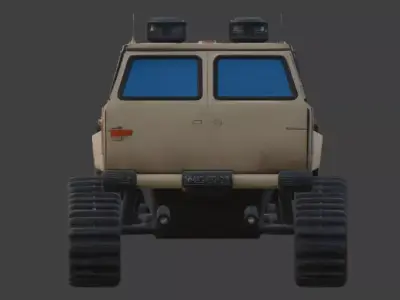 Realistic Hard Sci-Fi Tracked SUV Scout Low-poly 3D model