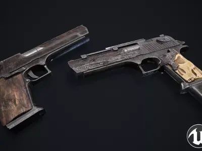 Desert Eagle Low-poly 3D model order