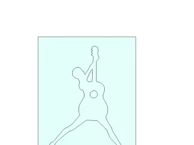 Guitar Woman Silhouette Mold for Wall Art Decor 3D model