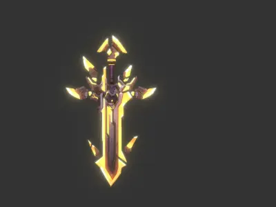 Danbee360 Lowpoly Handpaint TextureSword 003 Low-poly 3D model
