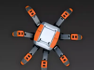 Stylized Sci-Fi Spider Hexapod Mech 3d model Low-poly 3D model