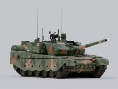 ZTZ-99A-Chinese-MBT Military Tank Low-poly 3D model
